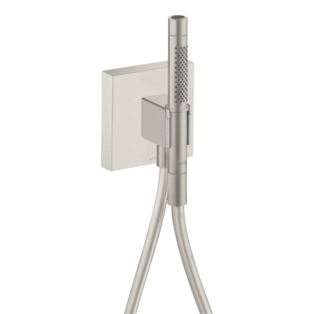 AXOR Starck Porter Unit 120/120 with Baton Hand Shower 2jet and Shower Hose from Brandt in Stainless Steel Optic finish