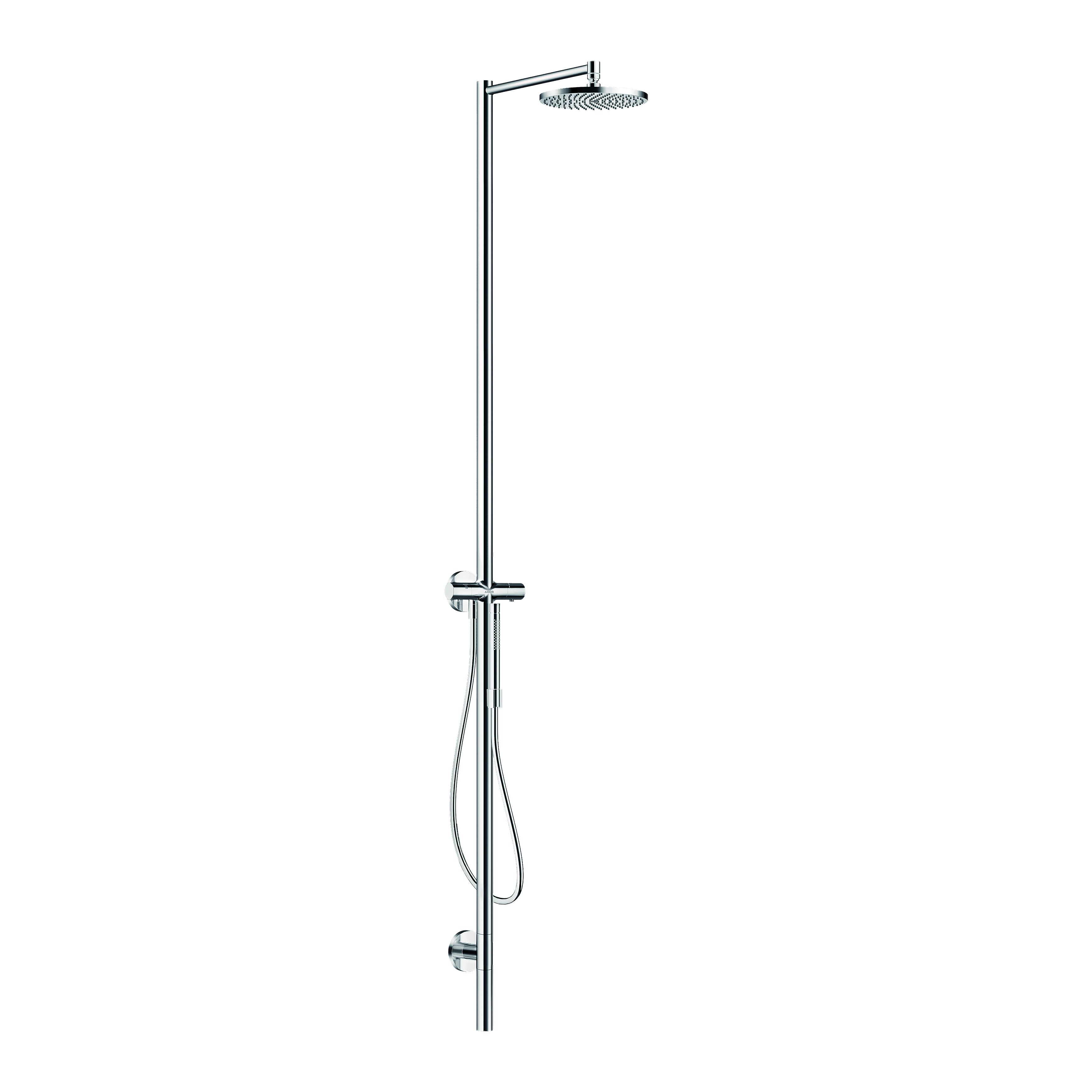 AXOR Starck Shower Column with Thermostat and Overhead Shower 240 1jet from Brandt in Chrome finish