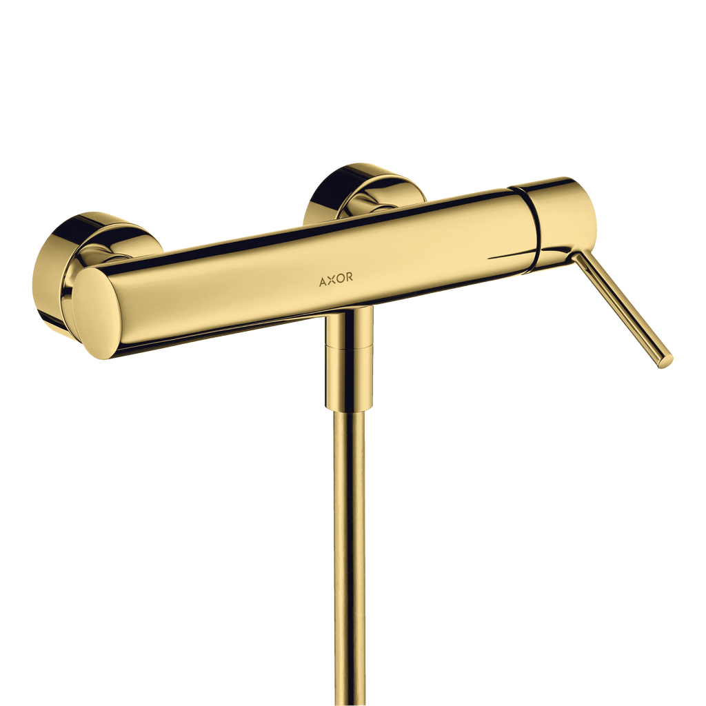 AXOR Starck Single Pin Handle Shower Mixer from Brandt in Polished Gold Optic finish