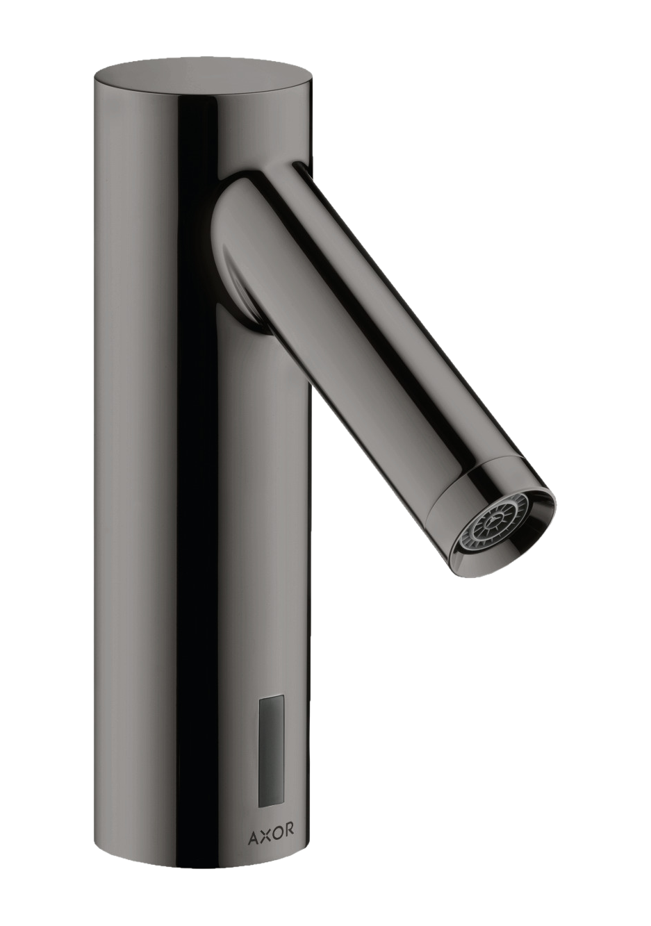 AXOR Starck Touchless Battery Operated Basin Mixer Faucet with Pre-Adjusted Temperature from Brandt in Polished Black Chrome finish