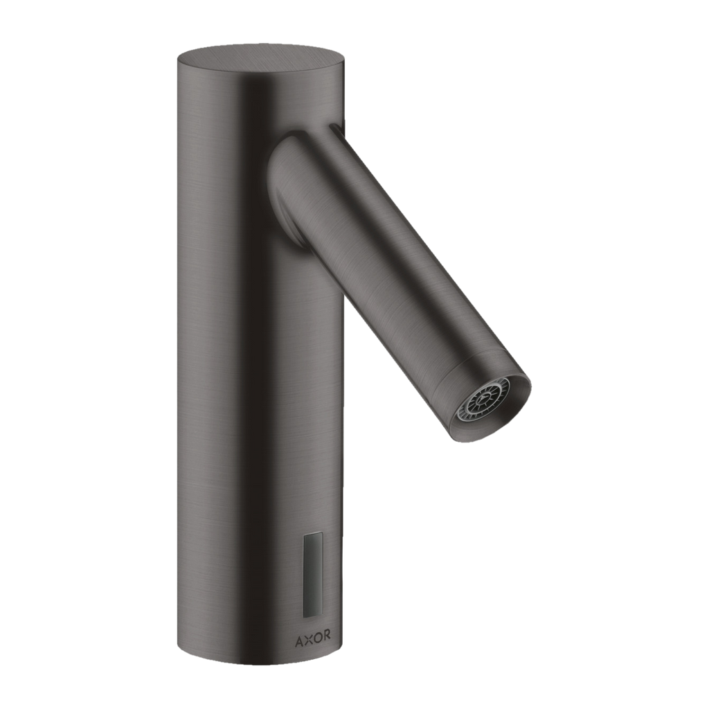 AXOR Starck Touchless 230 V Basin Mixer Faucet with Pre-adjusted Temperature from Brandt in Brushed Black Chrome finish