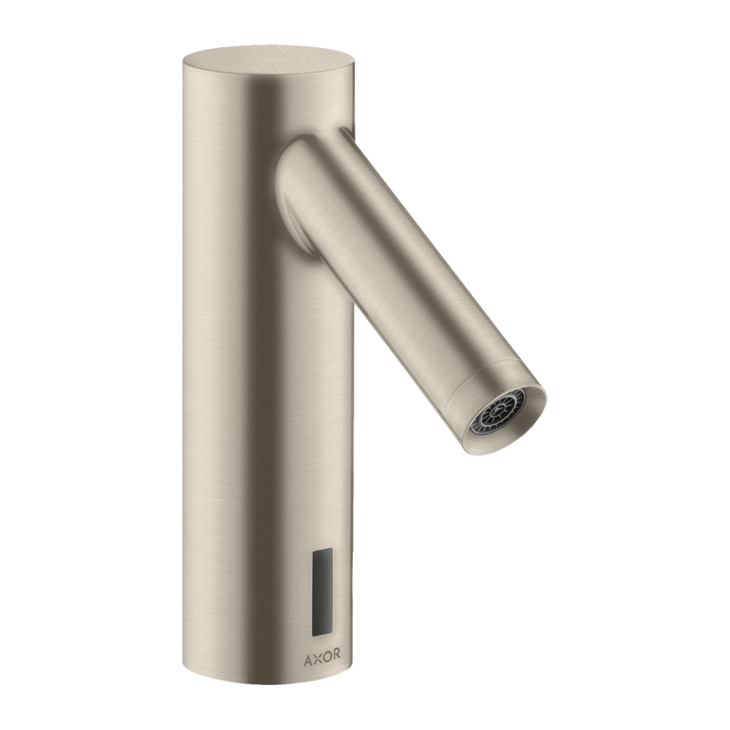 AXOR Starck Touchless 230 V Basin Mixer Faucet with Pre-adjusted Temperature from Brandt in Brushed Nickel finish