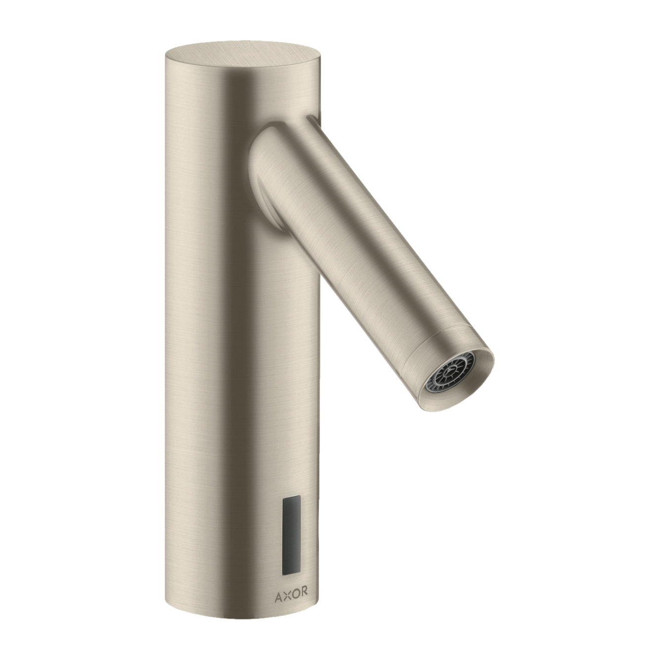 AXOR Starck Touchless 230 V Basin Mixer Faucet with Pre-adjusted Temperature from Brandt in Brushed Nickel finish